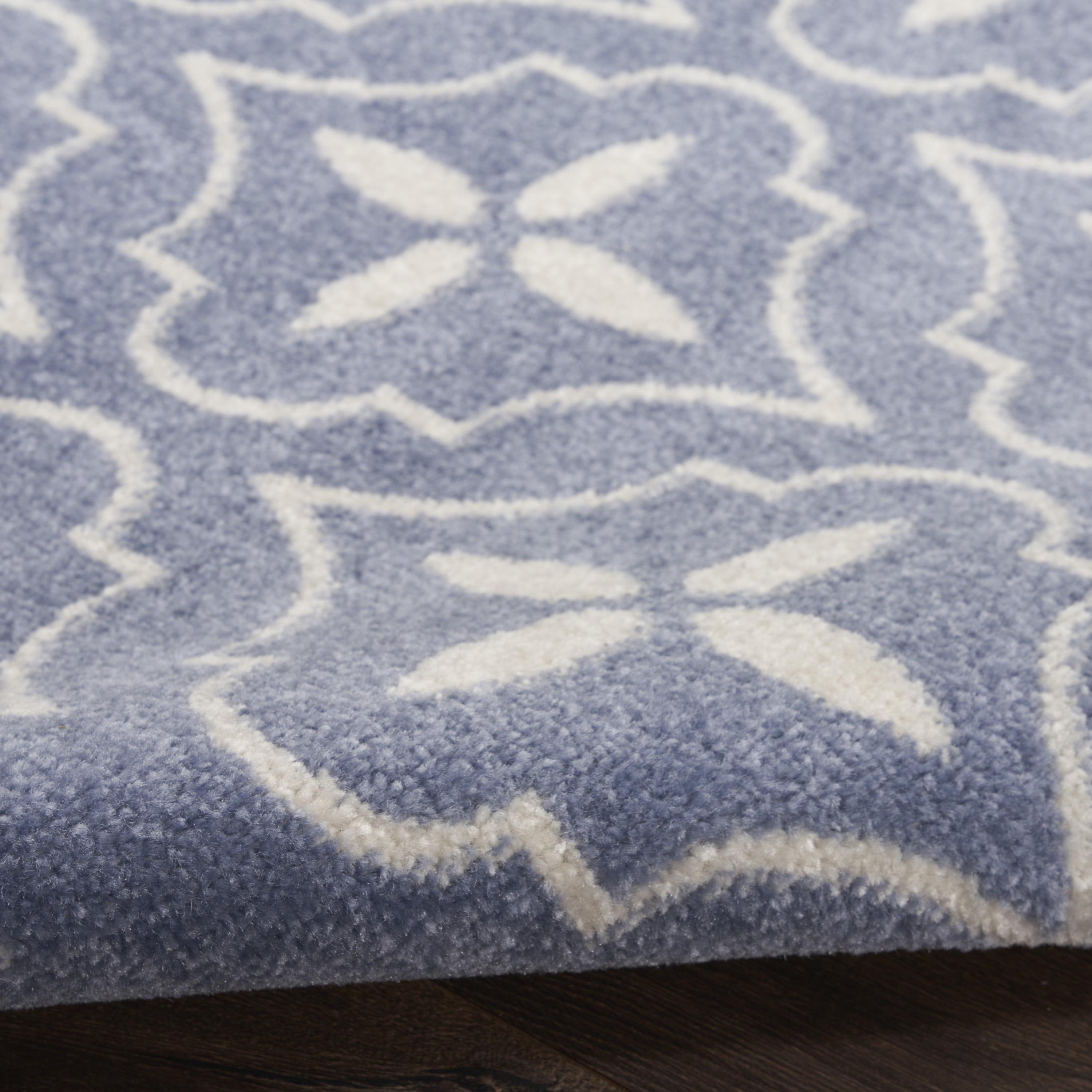 Nourison Essentials Outdoor Blue Ivory 6' x 9' Area Rug (6x9)