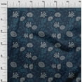 thumbnail image 2 of oneOone Cotton Silk Navy Blue Fabric Leaves & Floral Artistic Craft Projects Decor Fabric Print By The Yard 42 Inches Wide, 2 of 4