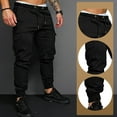 thumbnail image 4 of Pantalones cargo para hombre, pantalones de chándal a la moda para hombre, pantalones chinos informales de trabajo con cordón y 6 bolsillos, 4 of 6