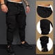 thumbnail image 4 of Pantalones cargo para hombre, pantalones de chándal a la moda para hombre, pantalones chinos informales de trabajo con cordón y 6 bolsillos, 4 of 6