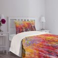 thumbnail image 3 of Ambesonne Nature Quilted Bedspread Set 2 Pcs, Autumn Forest Painting, Twin Size, Orange Yellow, 3 of 5