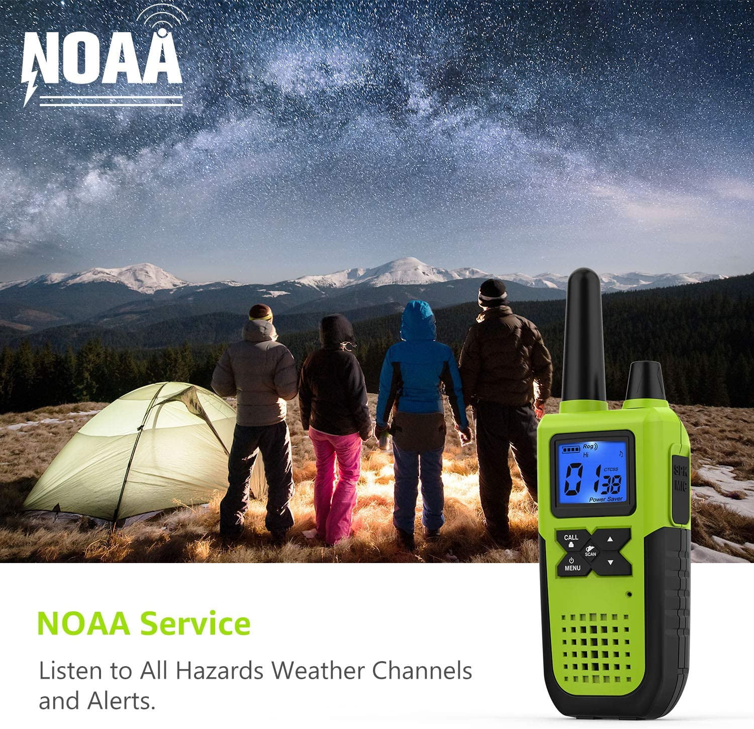 Rechargeable Walkie Talkies for Adults Long Range Handheld Two-Way Radio with Rechargeable Battery 22 Channel FRS Extended Range 38 Privacy Codes with NOAA Weather Alert for Camping Hiking Cycling 