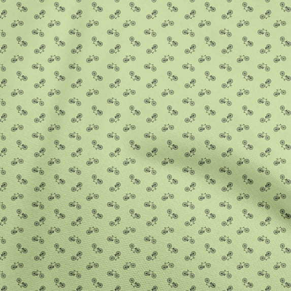 oneOone Georgette Viscose Mint Green Fabric Bicycle Fabric For Sewing Printed Craft Fabric By The Yard 42 Inch Wide