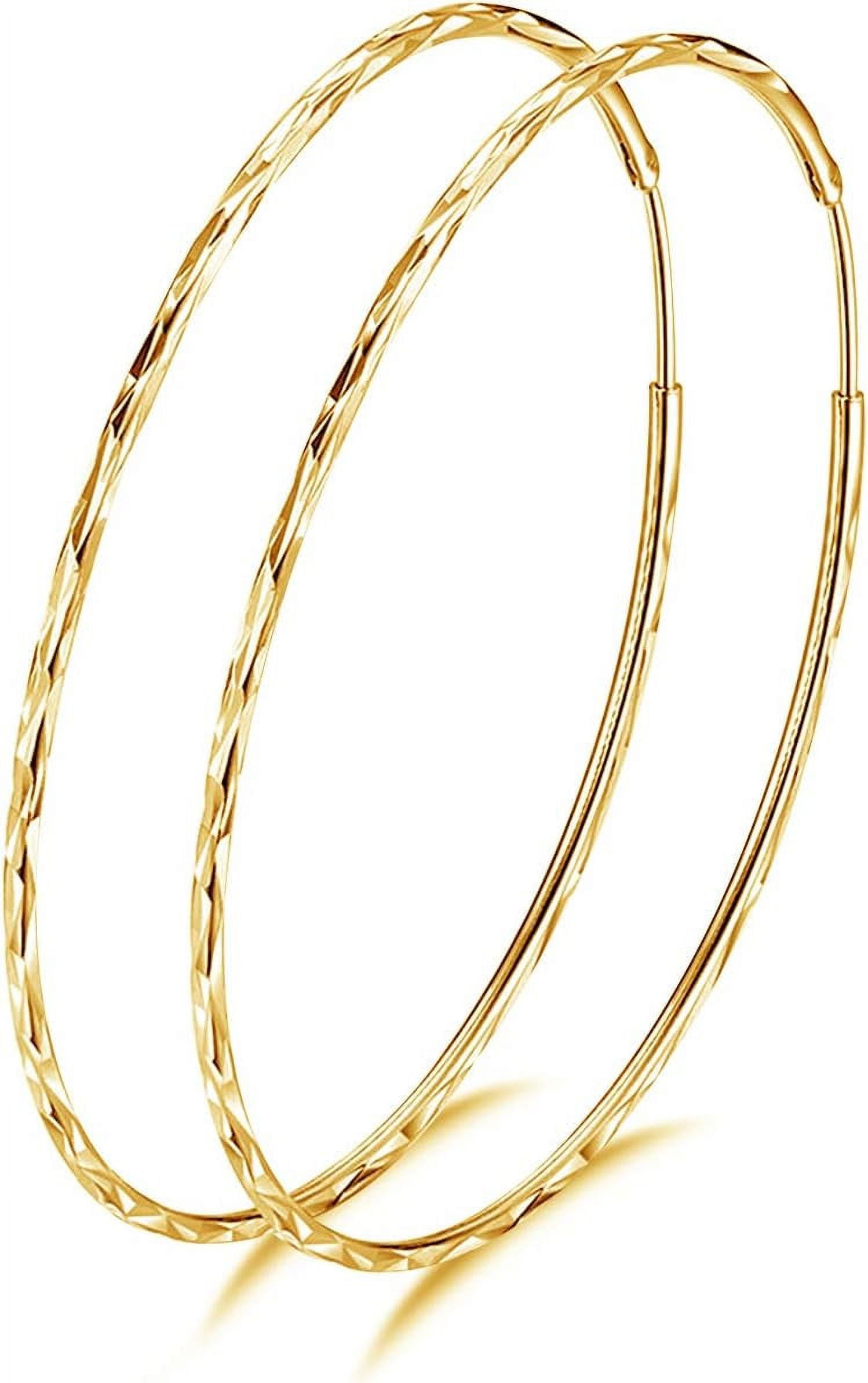 DOLIOX 925 Sterling Silver Circle Endless Hoop Earrings for Women 20 30 40 50 60 70mm