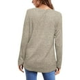 thumbnail image 4 of Pxiakgy plus size tops for women blouses for women Women's Long Sleeve Shirts Crewneck Tunic Tops Lightweight Fall Sweaters Beige+S, 4 of 5