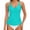 A_ Mint Green, variant on Women's 2026 European Round Neck Modest Tankini Top, Conservative Single Swim Blouse Matching Bikini Bottom Black S