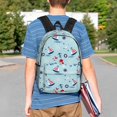 thumbnail image 4 of Rateoe Sailboats Anchors Pattern Student Backpack Water-resistant Backpack 15-inch Laptop Backpack Lightweight Adjustable School Backpack, 4 of 6
