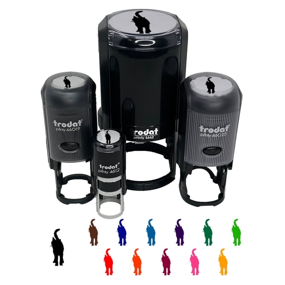 Cat Walking Solid Self-Inking Rubber Stamp Ink Stamper - Black Ink - Mini 1/2 Inch