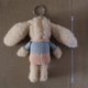 thumbnail image 3 of LLavero de peluche de conejito, llavero de animal relleno de conejo, decoraciones para mochila, colgante de bolso, regalo de Pascua para niños y adultos, ropa azul Adepaton WMPH-1289, 3 of 7