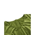 thumbnail image 4 of IDOPIP Women 3/4 Sleeve Velvet Vintage Tea Dress Formal Cocktail Wedding Midi V-Neck Party Dress, 4 of 7
