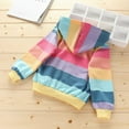 thumbnail image 5 of Mercatoo Kids Girls Rainbow Striped Hoodies Cute Zip Up 𝐇ooded Jackets Long Sleeve Cotton Fall Winter Trendy Hoodie Pocket, 5 of 9