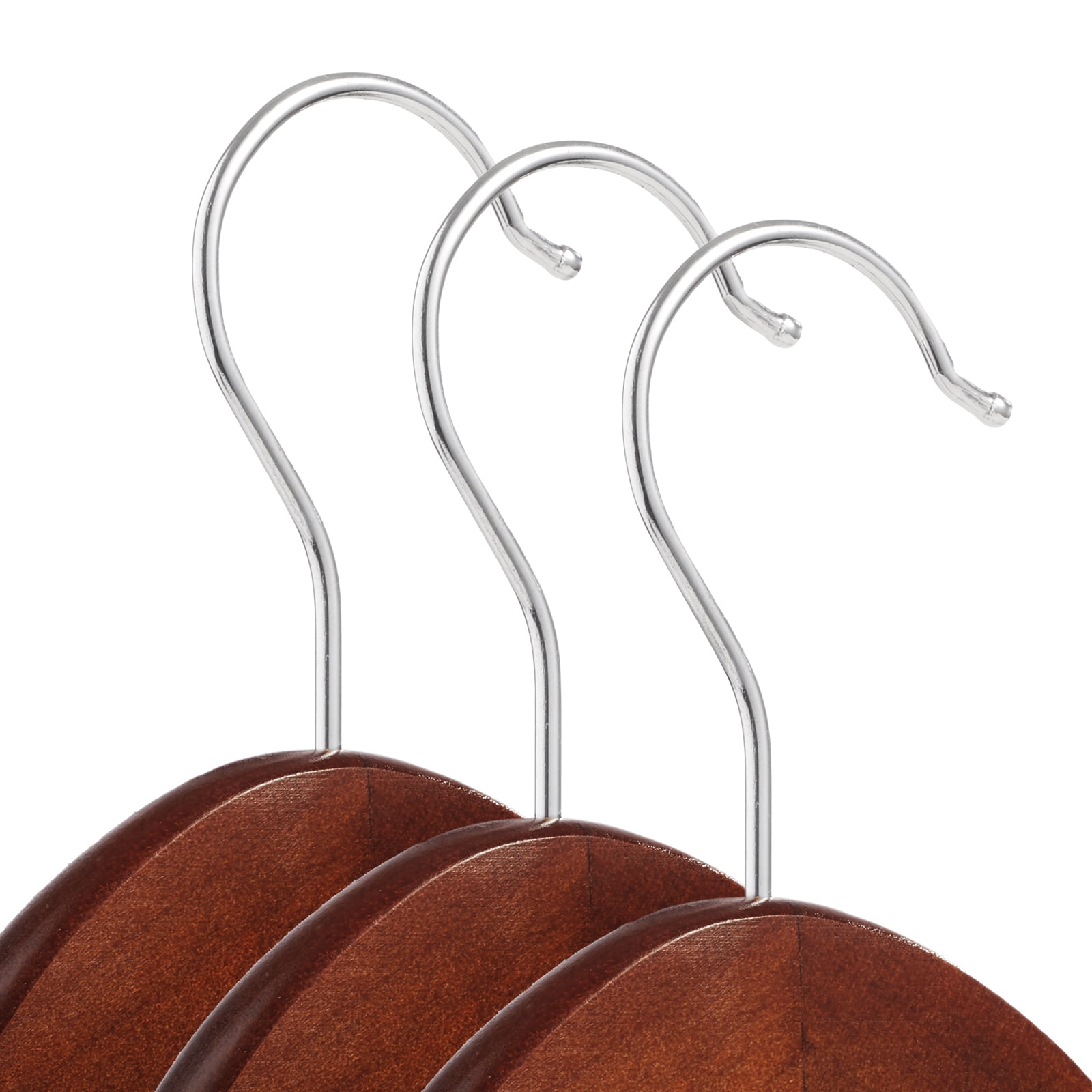 Casafield 20 Wooden Suit Hangers, Walnut - Non-Slip Pant Bar & Swivel Hook