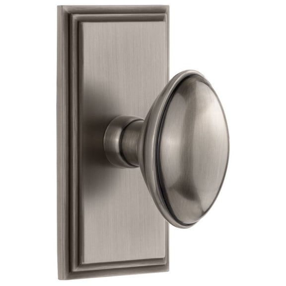 Grandeur Caredn_Psg_234 Carre Solid Brass Rose Passage Door Knob Set - Grey