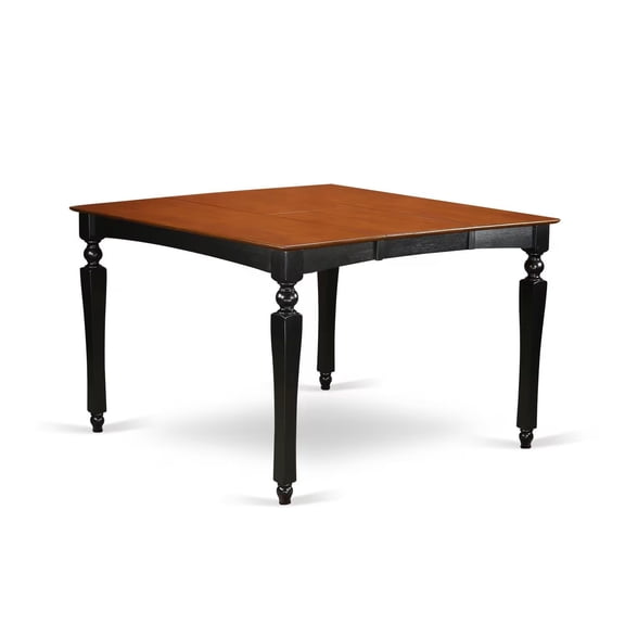 Pemberly Row Square Wood Butterfly Leaf Dining Table in Black