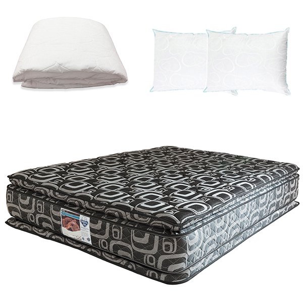 Colchón King Size Spring Air Europillow Doble 6 cm Protector de cama Almohada de Osos 2 pzas Placet