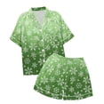 thumbnail image 4 of SONXAHE Toddler Girls 2-Piece Outfits Solid Color Short Sleeve Top Shorts Turn Down Collar Daily Casual Wear,6—7Y, 4 of 4