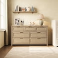 thumbnail image 4 of SICOTAS Boho Dresser & Nightstands Set – 7-Drawer Dresser & 3-Drawer Nightstand with Charing Rattan Bderoom Funiture Set with Massive Storage 3 Piece,Light Oak, 4 of 13