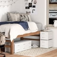 thumbnail image 6 of DIMJ Night Stand Set of 1, End Table Side Table with 2 Fabric Storage Drawer Units Bedside Table for Dorm,Bedroom, Closet(White Nightstand), White, 6 of 11