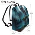 thumbnail image 2 of Xecao Wolf Print Large Backpack Soft Leather for Women Travel with Compartment, Adjustable Convertible Strap, 2 of 4