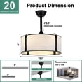 thumbnail image 3 of Cusp Barn 19" Black Bohemian Drum Caged Ceiling Fan with Light, 6 Speed Modern Bladeless Fandelier Ceiling Fan, 3 of 14