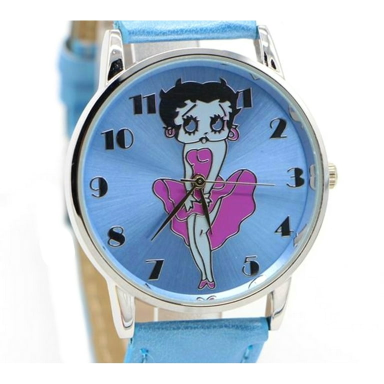 Betty Boop Blue Watch Quartz Movement Blue Band and Dial Woman s Classic WATCH 401