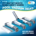 thumbnail image 2 of U.S. Pool Supply 17.5" Heavy Duty Weighted Flexible Concrete Swimming Pool Vacuum Head with Side Brushes and EZ Clip Handle - Professional Grade - Faster Cleaning, Easier Debris Removal, Clean Walls, 2 of 5