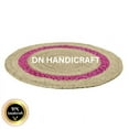 thumbnail image 5 of DN HANDICRAFT Sisal Mat Living Room Reversible Eco-Friendly Floor Jute Kitchen Carpet Brown Pink Round Area Rug (3x3 Sq Feet), 5 of 5