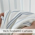 thumbnail image 3 of Blue and White Striped Curtains, 84 Inches Long for Living Room Bedroom, Blue on White Curtains Pinstripe Curtains, Privacy Light Filtering Rod Pocket Modern Window Curtains Set 2 Panels, 3 of 8