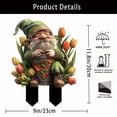 thumbnail image 3 of RuiJiao Acrylic Garden Gnome - Gnome Figurine with Tulips -Tall Flower Decor Outdoor Lawn Statue, Decoration Wear Ground Plug, 3 of 6