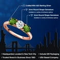 thumbnail image 2 of Gem Stone King 18K Rose Gold Plated Silver White Topaz and Green Chrome Diopside Engagement Ring for Women | 1.60 Cttw | Round 5MM | Gemstone November Birthstone | Size 5, 2 of 6