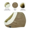 thumbnail image 4 of SUSSEXHOME Pets 13.8 x 17.7 x 13.8 Inches Washable Dog Bed for Small Dogs - Cozy Pet Tent Design Plush Dog Cave Bed - Semi Covered Hooded Cat Bed - BROWN, 4 of 7
