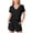Black, variant on Girls Lounge Short Set 2 Piece Summer Loose V Neck Shirts and Pocket Shorts Outfits Casual Comfy Solid Clothes