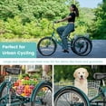 thumbnail image 2 of MOPHOTO Adult Tricycle 7 Speed, 3 Wheel Bike Adult, 24/26 inch Wheels Cruiser Bikes with Cargo Basket for Seniors, Women, Men, 2 of 7