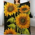 thumbnail image 3 of MDO  Mother's Day Flower Soft Throw Blanket Bright Yellow Warm Lightweight Blankets Sunflower Gifts for Women Small Travel Plush Blanket for Bed Sofa Living Room Decor 40x50inch, 3 of 6