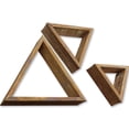thumbnail image 2 of Ekena Millwork Set of 3, Triangle, Open Back, Vintage Farmhouse Shadow Box Shelves, Barnwood Decor Collection, Weathered Brown, 2 of 15