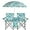Coconut Tree Pattern, variant on YEXJ Folding Double Camping Chair w/Umbrella Beverage Holder Carrying Bag Cooler Fold Up Table, Large Bearing Capacity for Beach Patio Pool Park Outdoor,Coconut Tree Pattern