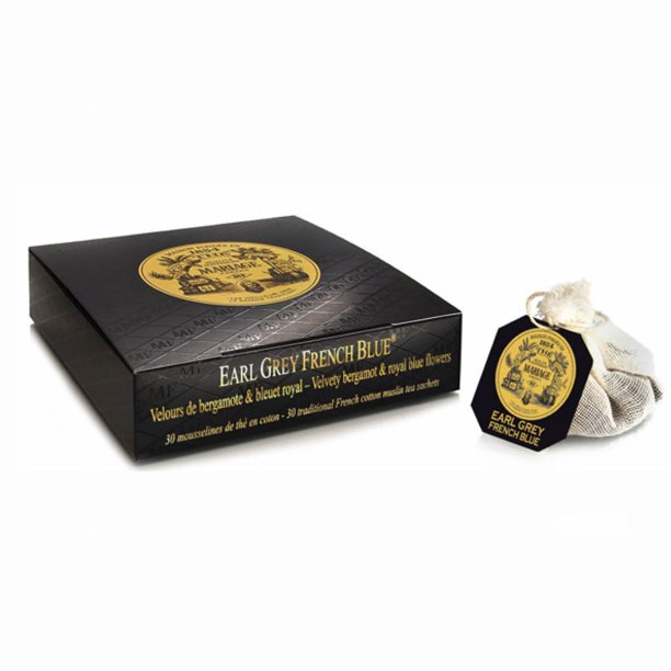 Mariage Freres. Earl Grey French Blue 30 Tea Bags (1 Pack) French Black