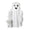 White, variant on Halloween Ghost Walking Dog Statue, 6" Ghost with Dog Figurine Art Decorative Halloween Table Decor for Bedroom Gift Outdoor Festival Hotel