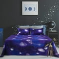 thumbnail image 3 of PiccoCasa Soft Polyester 4-Piece Galaxy Bed Sheets Bedding Set Queen Purple, 3 of 6