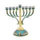 thumbnail image 3 of Candelabro Menorah de metal esmaltado perfecl 6.5 pulgadas verde, 3 of 8