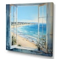 thumbnail image 2 of Designart "Beach View from Coastal Window III" Nautical Wall Art - Coastal Blue Coastal Entryway Wall Art, 2 of 6
