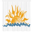thumbnail image 3 of Ambesonne Modern Shower Curtain, Sun Theme Warm Colors Beams, 69"Wx84"L, Yellow Blue, 3 of 5