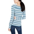 thumbnail image 2 of Freshman Womens Juniors Striped V-Neck Pullover Sweater, 2 of 2