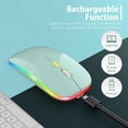 thumbnail image 3 of LED Wireless Mouse, Rechargeable Slim Silent Mouse 2.4G Portable Mobile Optical Office Mouse with USB & Type-c Receiver, 3 Adjustable DPI for Notebook, PC, Laptop, Computer, Desktop (Mint Green), 3 of 9
