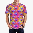 thumbnail image 3 of Rocae Magic Mushrooms for Men's Short Sleeve Polo Shirt, Quick Drying Performance Moisture Wicking Sports Men's Golf Shirt Medium, 3 of 9