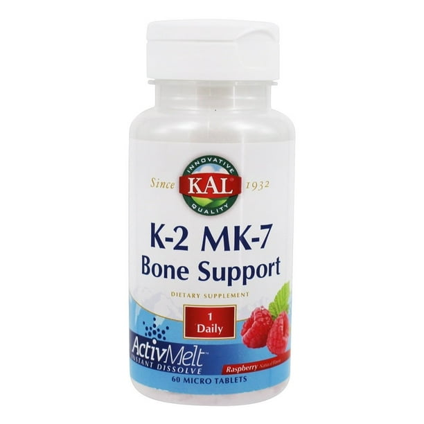 KAL Vitamin K2 MK7 ActivMelt Natural Raspberry Flavor Bone
