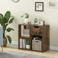 thumbnail image 2 of Costway 1 PCS 3-Cube Bookshelf 2-Tier Open Shelf Bookcase with Drawer Home Storage Organizer, 2 of 10