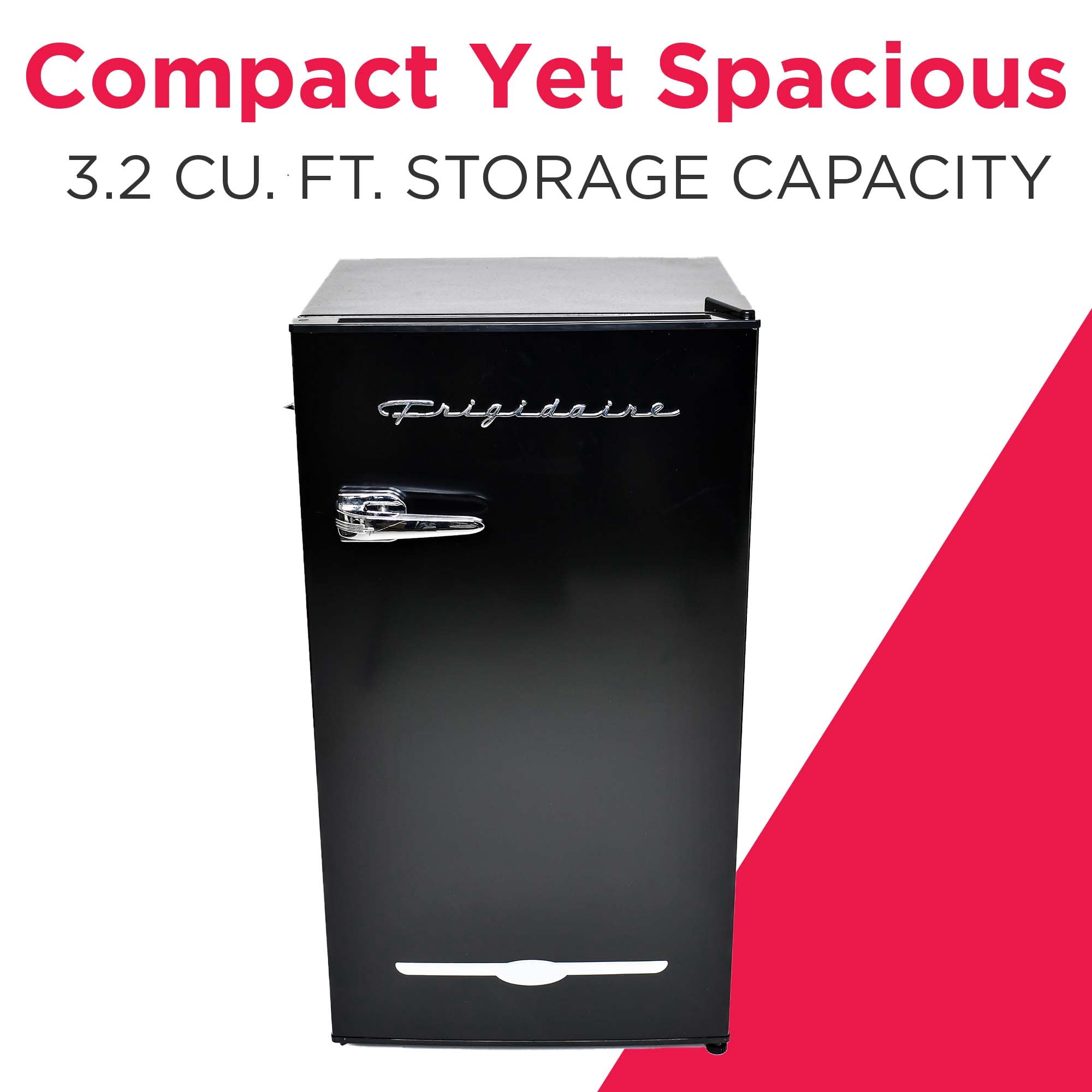 Frigidaire 3.2 Cu. ft. Retro Compact Refrigerator with Side Bottle Opener EFR376, Black