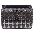 thumbnail image 1 of Pre-Owned Valentino Medium Rockstud Spike.It With Metal Rhombus Detail Shoulder Bag in Black Leather, 1 of 2