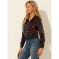 thumbnail image 4 of INSPIRE CHIC Blouson Bomber Court à Paillettes pour Femme à Manches Longues avec Fermeture Éclair pour Fête, 4 of 6